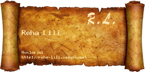 Reha Lili névjegykártya